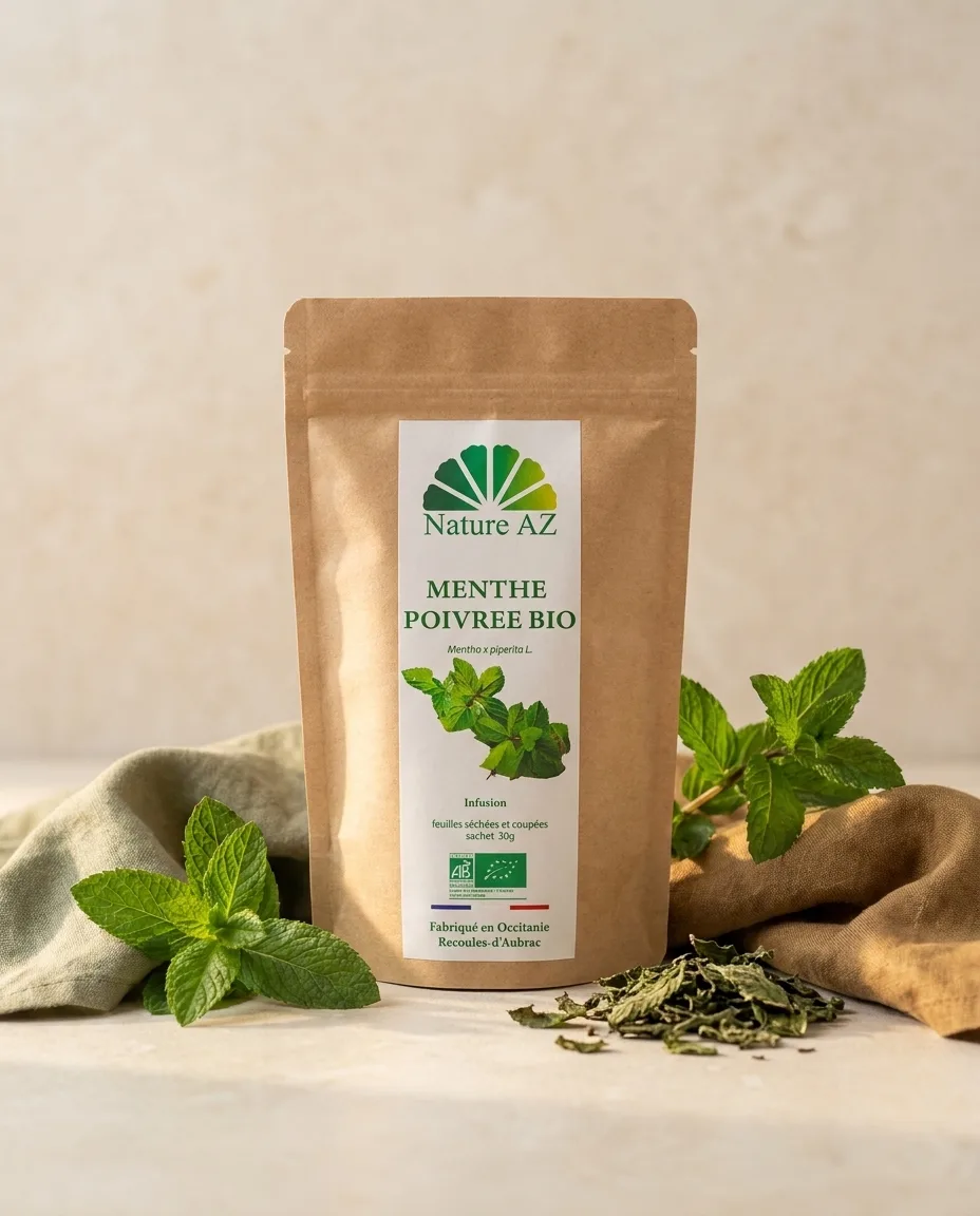 Feuilles de menthe poivrée Bio 30 gr coupées
